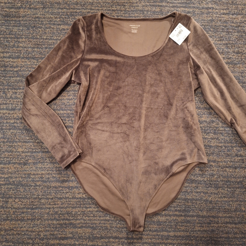 NWT American Eagle Outfitters Brown Long Sleeve Bodysuit